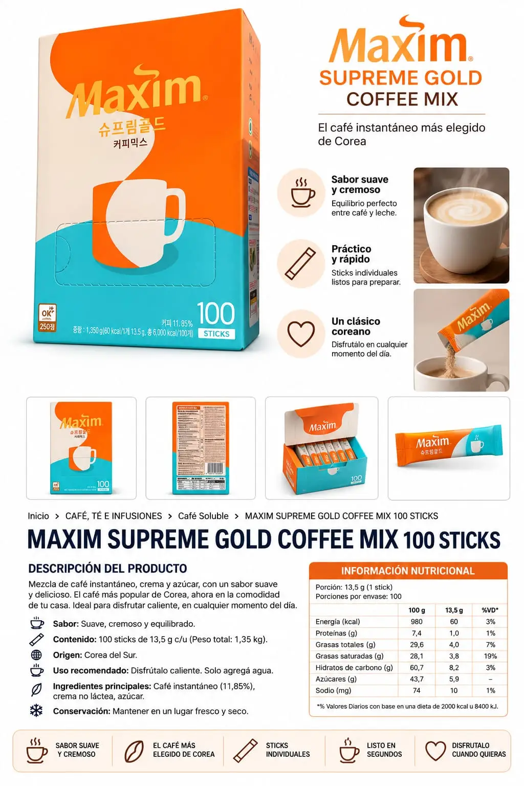 MAXIM SUPREME GOLD 100 UNIDADES